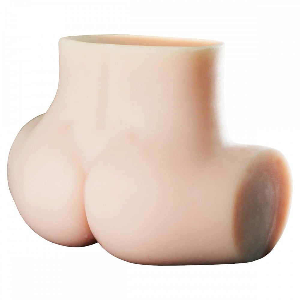 Masturbador Feito em TPR na Posição Frango Assado com 2 Úteros, Vagina e Ânus Penetráveis - Realistic Crazy Lion | 20 x 18 cm