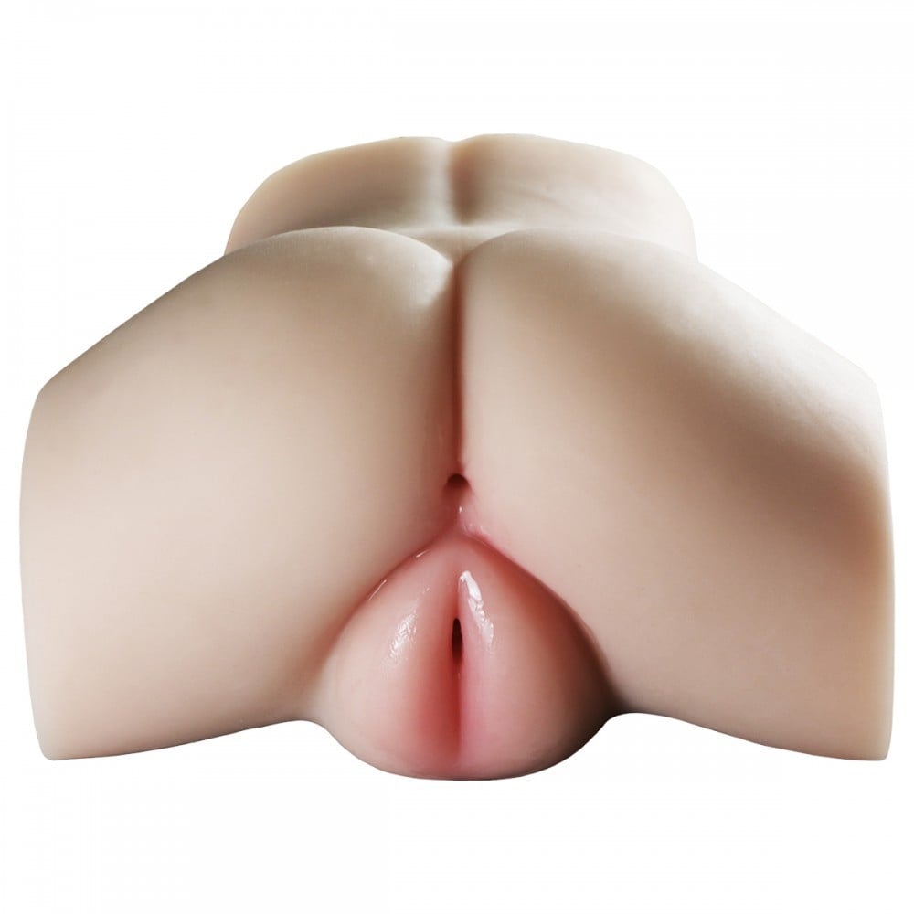 Masturbador Feito em TPR na Posição Frango Assado com 2 Úteros, Vagina e Ânus Penetráveis - Realistic Crazy Lion | 20 x 18 cm