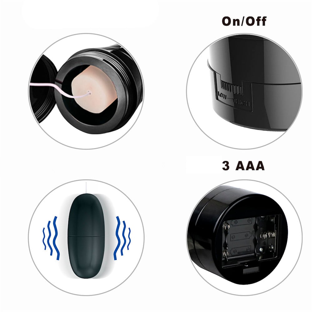 Masturbador Lanterna em ABS com Forma de Vagina em TPR, Vibração Multivelocidade e Função Gemido - Smart Vibration | 15 x 3,2 cm