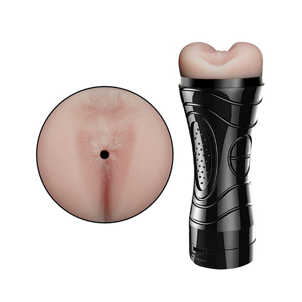 Masturbador Mini Lanterna em Cyberskin no formato de Ânus, Textura Interna com Vibrador - Sexy Import | 10,5 x 3 cm