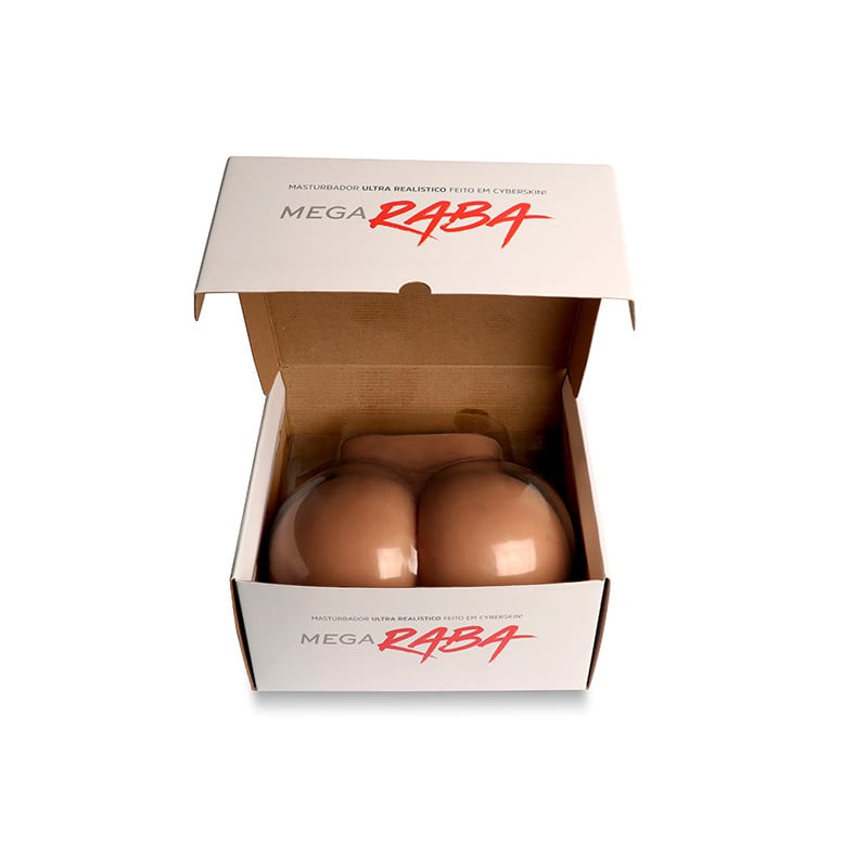 Masturbador em Forma de Bunda em TPE com Vagina e Ânus e Resistente à Água - Mega Raba | 25 x 14 cm | Disponível em 2 Cores